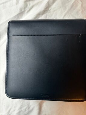 Coach Black Leather Tablet Folio with Notepad Pocket